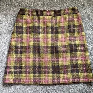 Boden Wool Plaid Skirt